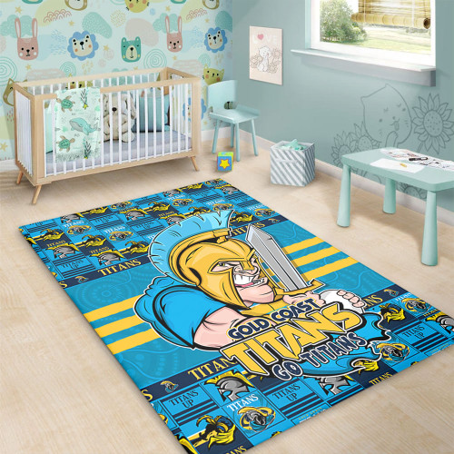 Gold Coast Titans Area Rug Champion’s Pride Comic Style